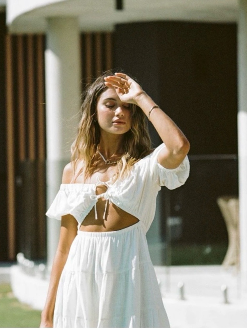 Sabo skirt  White Off-Shoulder dress